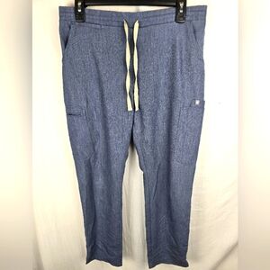 FIGS Technical Collection Women's Blue Denim Look Scrub Pants Sz M